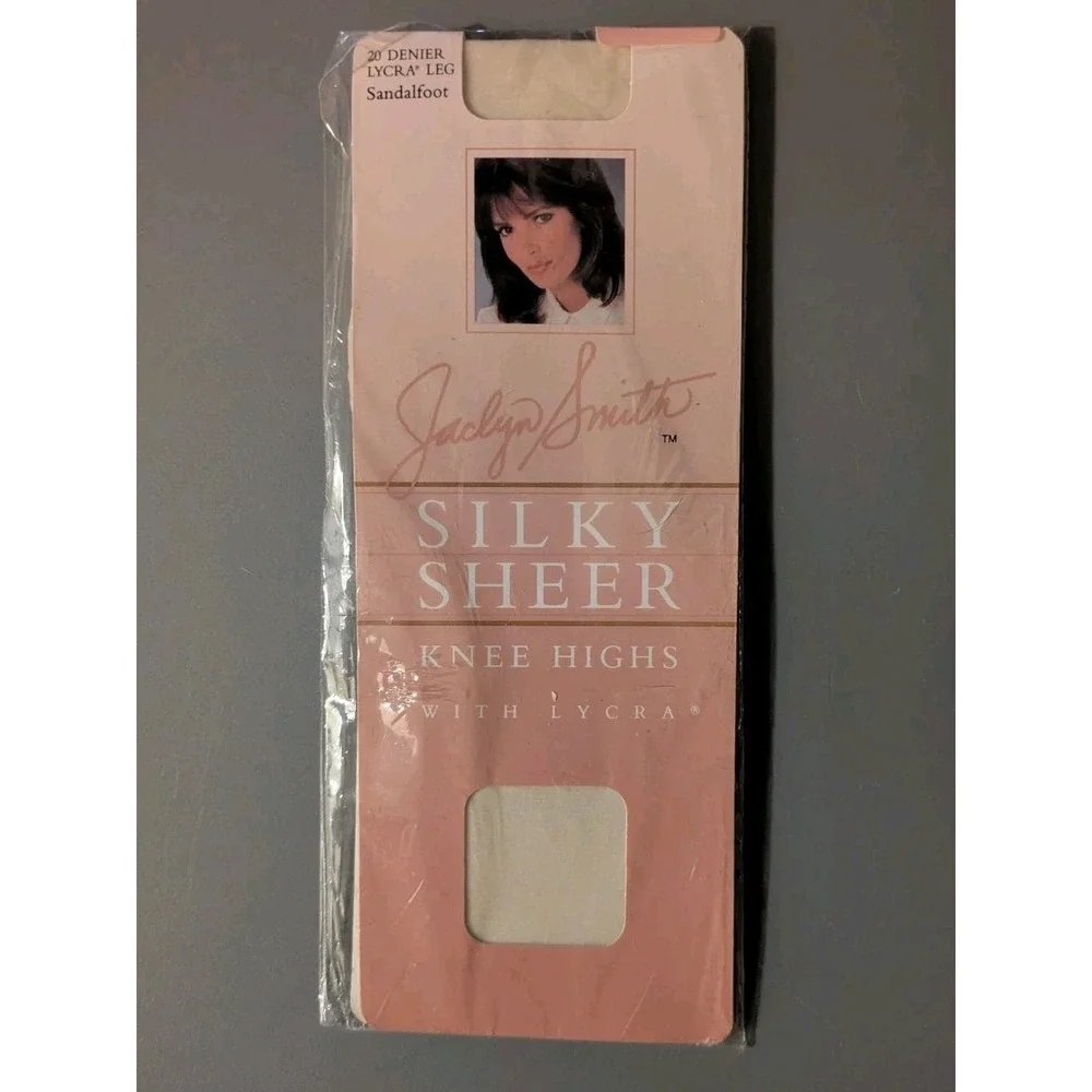 VTG `90 Jaclyn Smith Silky Sheer Natural Knee Highs Size 8.5 To 11